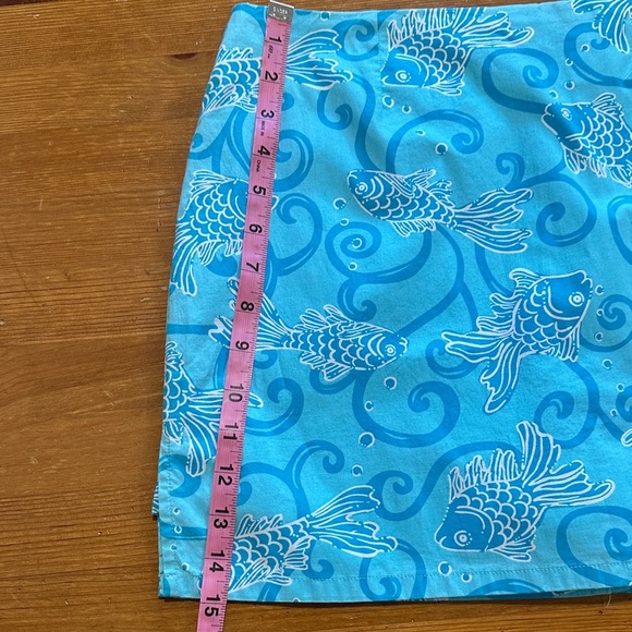 Lilly Pulitzer Blue Fish Print Mini Skirt - Picture 4 of 11